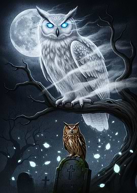 Two Owls in a Graveyard