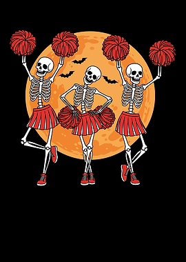 Skeleton Cheerleaders Halloween Fun