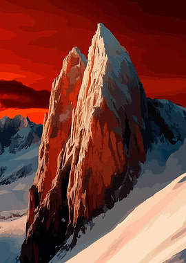 Mountain Peaks at Sunset