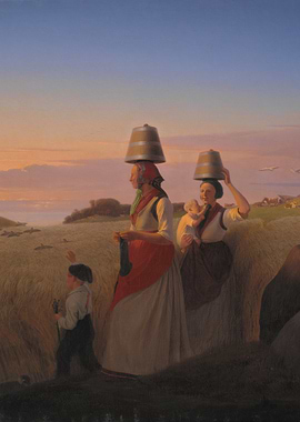 Coastal Scene with Figures and Buckets