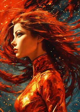 Fiery Woman Portrait