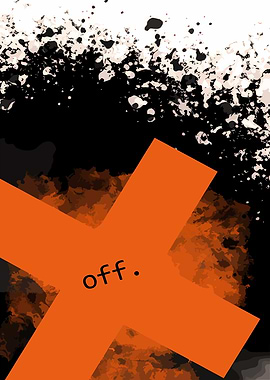 Abstract Orange X with OFF