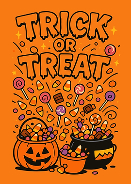 Trick or Treat Halloween Candy Illustration