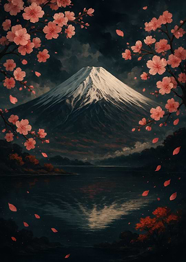 Mount Fuji with Cherry Blossoms