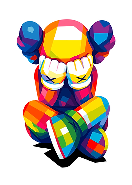 Colorful KAWS Figure Pop Art