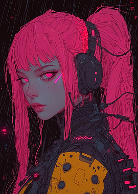 Cyberpunk Girl with Pink Hair