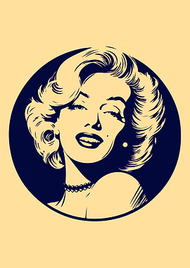 Marilyn Monroe Portrait in Pop Art Style
