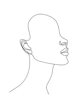Minimalist Line Art Woman's Face Profile