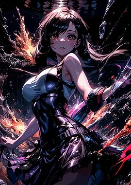 Tifa Lockhart Anime Style Digital Art