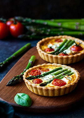 Asparagus and Tomato Quiche Tarts