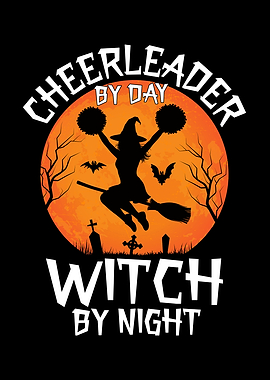 Cheerleader Witch Halloween Graphic