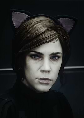 Woman with Cat Ears Headband Portrait