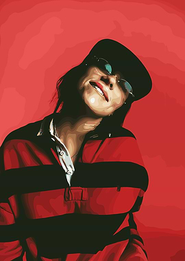 Woman in Striped Shirt and Cap