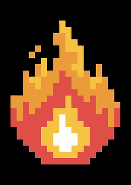 Pixel Art Fire Icon