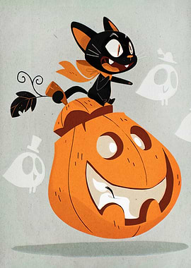 Halloween Cat Pumpkin Ride
