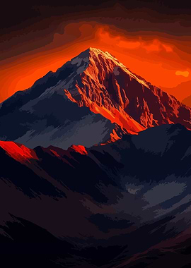 Mountain Peak at Sunset