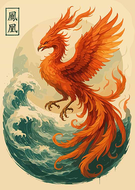Phoenix Rising Above the Waves