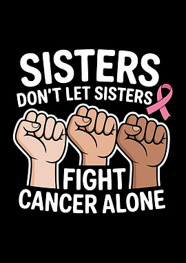 Sisters Fight Cancer Together Illustration
