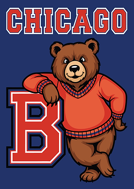 Chicago Bear Cartoon Illustration