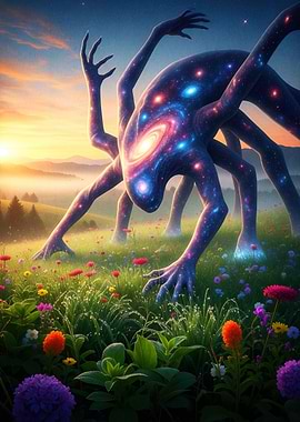 Cosmic Alien Flower Field