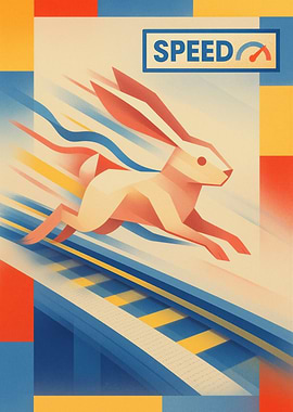 Geometric Rabbit Speed Illustration