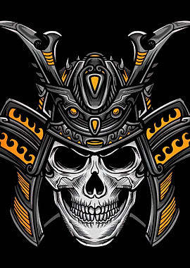 Samurai Skull Warrior Illustration