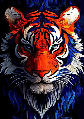 Colorful Tiger Portrait