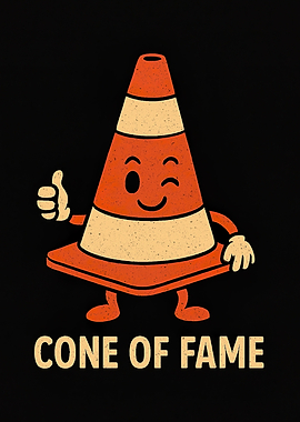 Cone of Fame Cartoon Illustration
