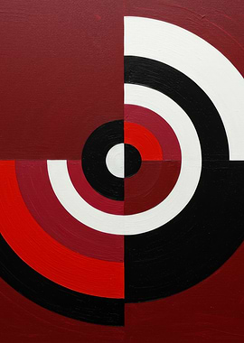 Abstract Geometric Painting with Concentric Arcs