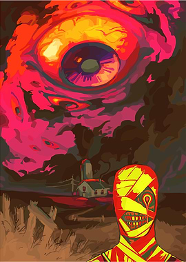 Surreal Mummy with Eye in the Sky