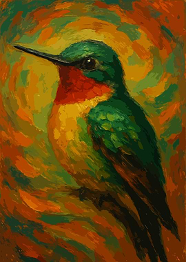 Hummingbird Painting Art