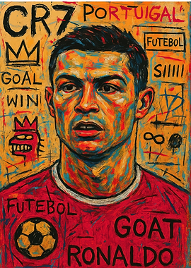 Cristiano Ronaldo Portrait - Basquiat Style