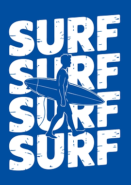 Surf Design with Man and Surfboard