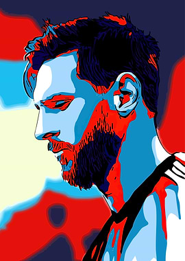 Lionel Messi Portrait Pop Art