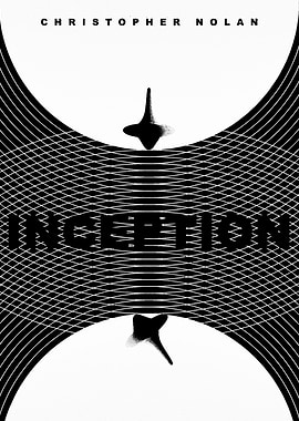 Inception Movie Poster Black and White