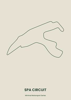 Minimal Spa Circuit – Sand Edition – Motorsport Wall Art