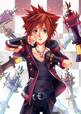 Sora Kingdom Hearts Chess Pieces Artwork