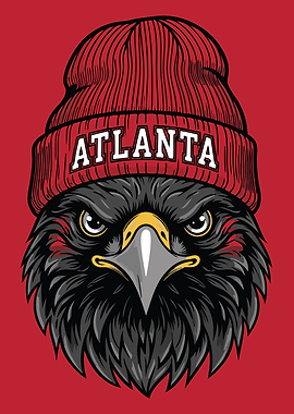 Atlanta Eagle with Beanie Illustration
