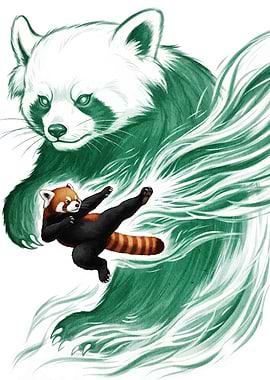 Red Panda Martial Arts Illustration