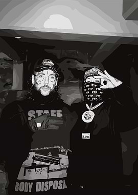 Black and White Portrait of Two Men