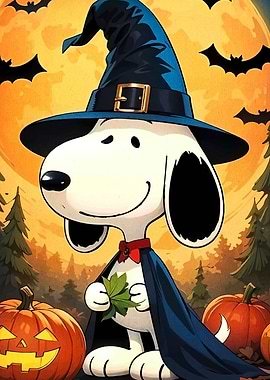 Snoopy Halloween Witch Cartoon