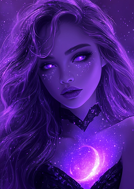 Purple Galaxy Girl Portrait