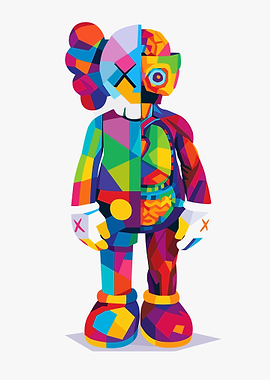 Colorful KAWS Figure with Internal Anatomy