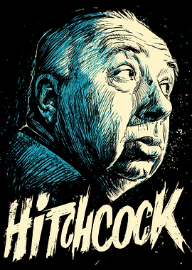 Alfred Hitchcock Portrait Illustration