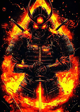 Fiery Samurai Warrior