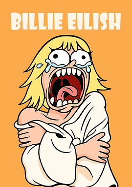 Cartoon Billie Eilish Screaming