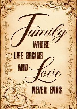 Family Love Begins Never Ends Art