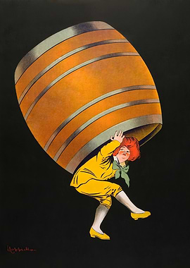 Vintage Poster: Man Carrying Large Barrel leonetto cappiello