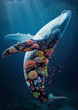Coral Whale Underwater