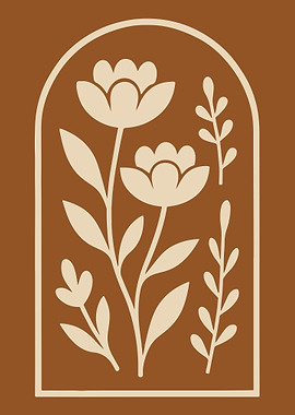 Floral Illustration in Earth Tones